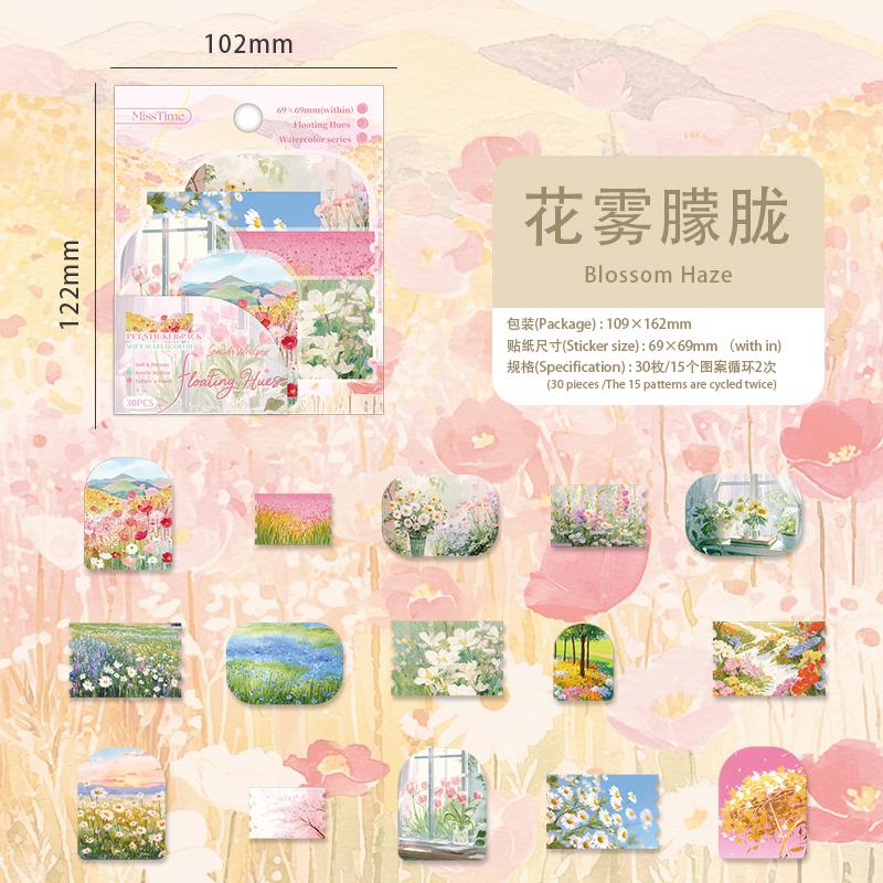 

30pcs Ins Oil Painting Landscape PET Stickers Creative Decoration DIY Junk Journal Diary Scrapbook Planner Aesthetic Supplies