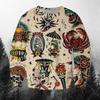 Autumn 3D Vintage Tattoo Printed Hoodies Fashionable Casual Sports Long Sleeved Men's Hoodies