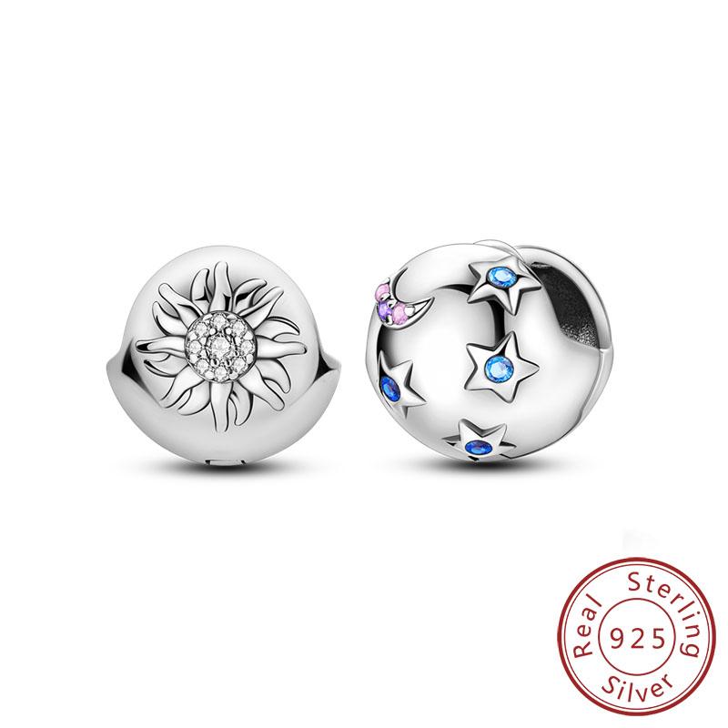 New 925 Silver Hoop Earrings Star Moon Stud Drop Earrings For Woman Party Wedding Accessories Fashion Jewelry Gift