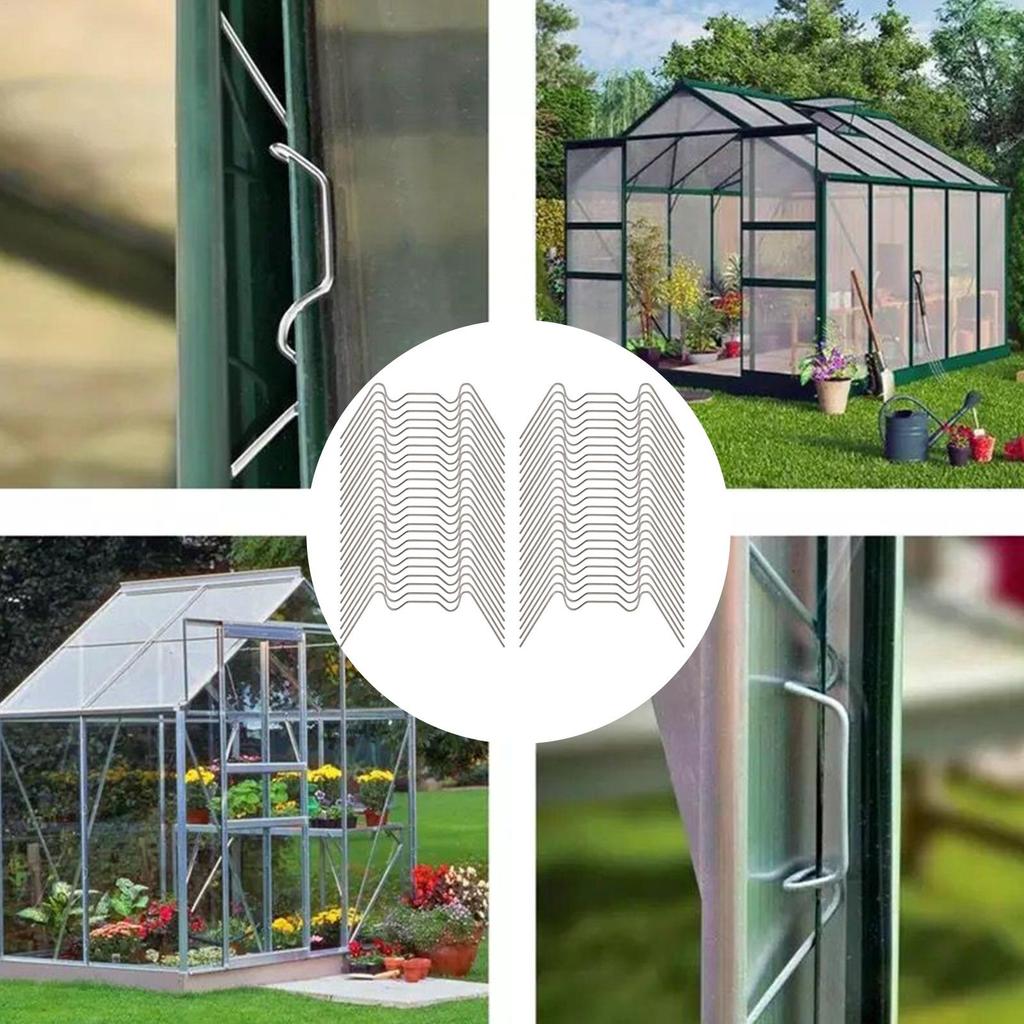 Gewächshausverglasungsklammer Gewächshausplatten-Verglasungsklammern Befestigungsteile Rostfreie Klemmen W-Form Befestigungsdraht Für Schulprogramme