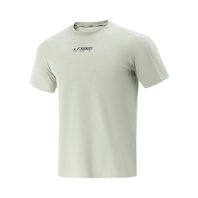Camiseta Confortável Respirável Versátil Gola Redonda Letra Manga Curta Masculina Tops Cinza Mineral ATSV389-12