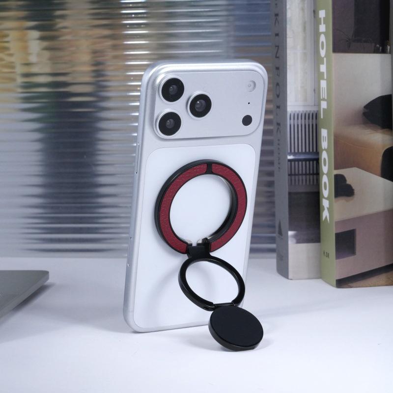 MagSafe Double-Sided Magnetic Leather Phone Stand & Foldable Finger Holder