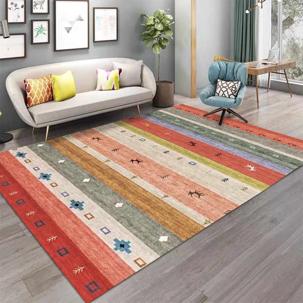 Nordischer Wohnzimmerteppich, Moderner und minimalistischer Sofa-Couchtisch-Bodenläufer, Marokkanischer amerikanischer Ethno-Teppich für Zuhause Schlafzimmer