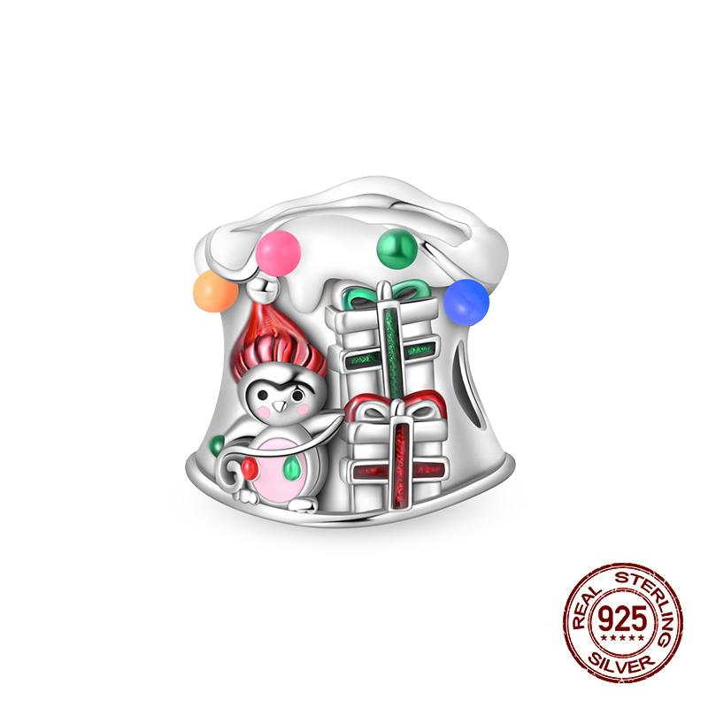 Winter Charms Copper Elk Bear Santa Claus Charms Beads Fit Original Bracelets For Women Diy Festival Jewelry Gifts