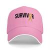 Survivor Yellow Ribbon Baseball Cap Black Adjustable Hat Cancer Awareness Support Symbol Men Women Unisex