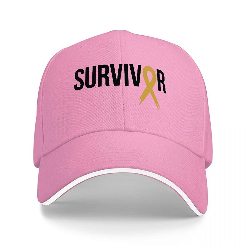 Survivor Yellow Ribbon Baseball Cap Black Adjustable Hat Cancer Awareness Support Symbol Men Women Unisex