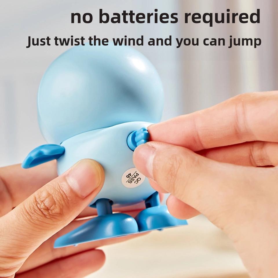 Little Yellow Duck Wind-Up Toy, Jumping & Running Small Animal Toy, Interactive Educational Toy for Baby 1-2 Years Old, Infants and Toddlers