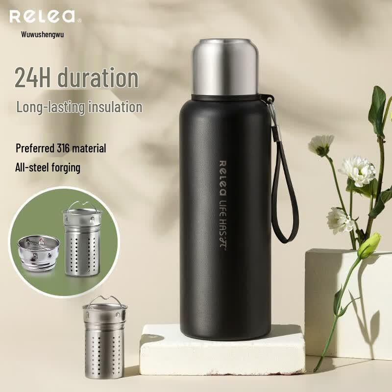 RELEA 316 Stainless Steel Large Capacity Thermos with Tea Infuser