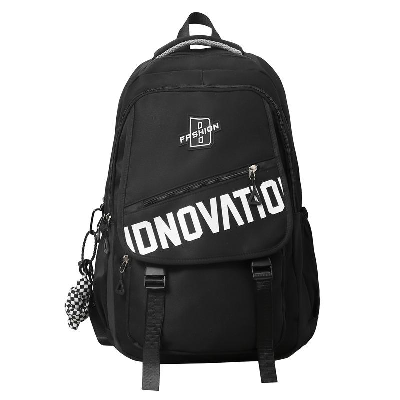 

New large-capacity schoolbag, fashion trend backpack for junior and high school students, computer bag, strong and durable backpack, fashionable. чорний