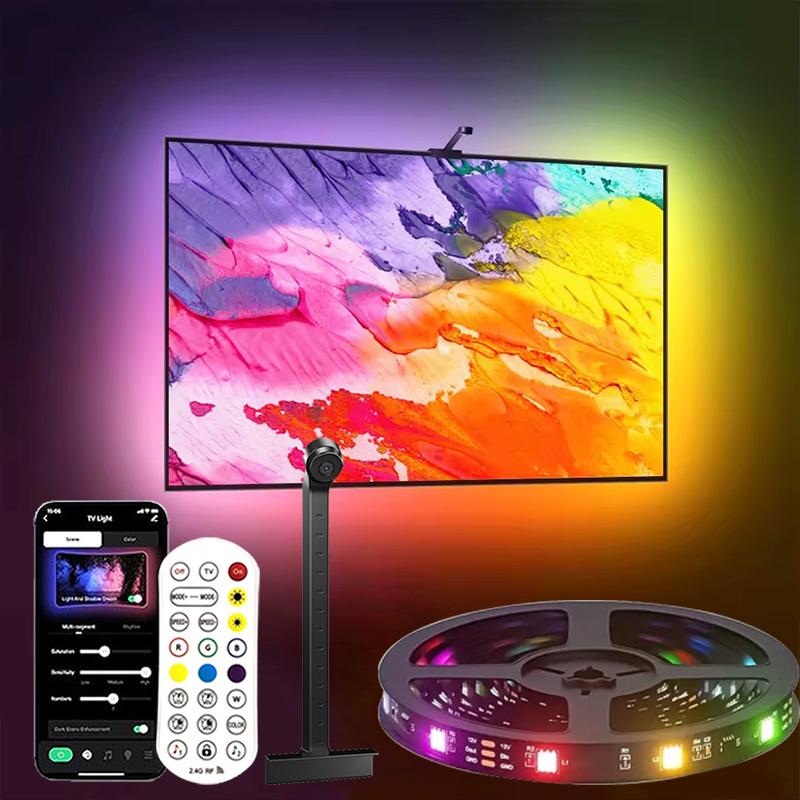 PC/TV Backlight with Color Picking Sensor RGBIC LED Strip Light Music Sync Smart Light Gaming Room Atmosphere Lighting 55-75inch