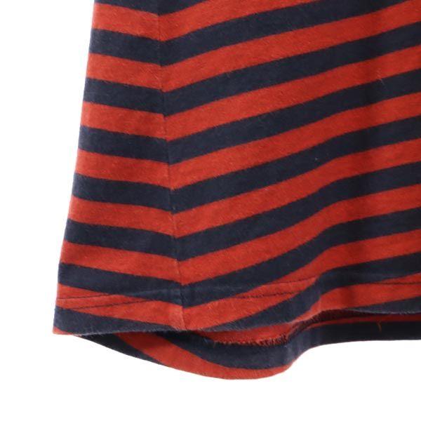 marimekko border Long sleeve one piece S Red series Women Used
