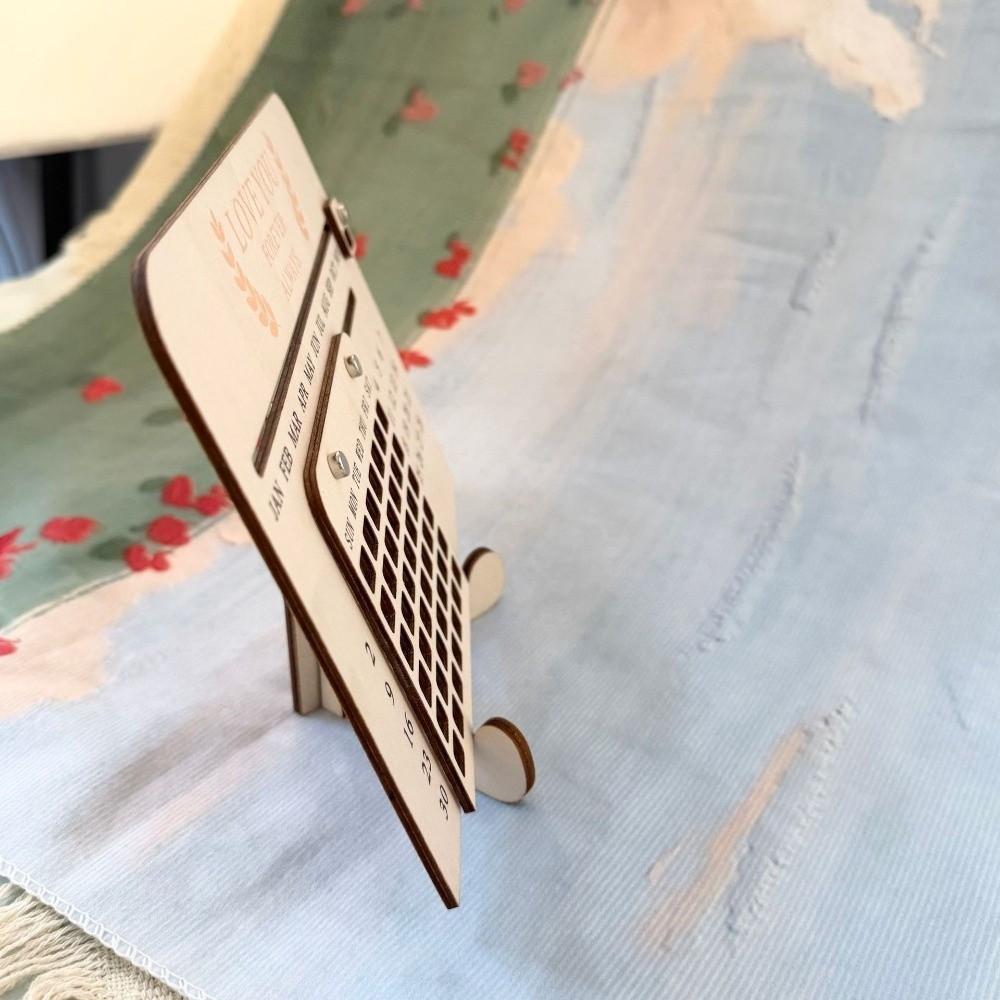 Handmade Perpetual Calendar DIY Eternal Calendar Wooden Sliding Calendar  Home Ornament