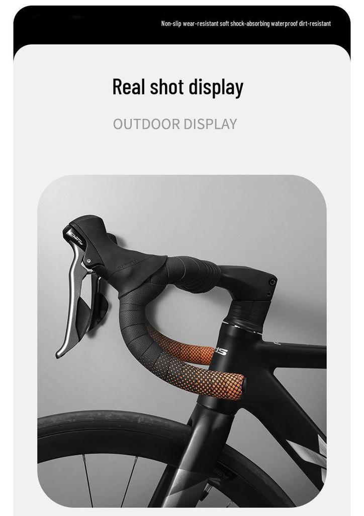 Dual-Color Shock-Absorbing, Anti-Slip, Stain-Resistant, Breathable, Washable Mountain Bike Handlebar Tape for Comfort