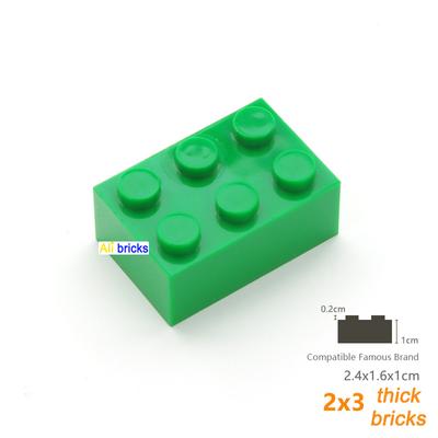 60 stuks dikke 2x3 DIY bouwblokken, figuurtjes, steentjes, stippen, educatief en creatief formaat, compatibel met 3002 plastic speelgoed voor kinderen