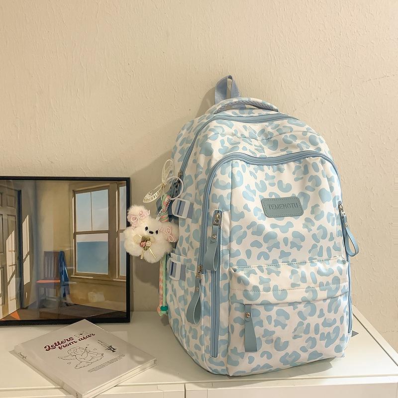 Niche Design Backpack Women's New Casual Cow Pattern Backpack Ins High School College Student Schoolbag Tide