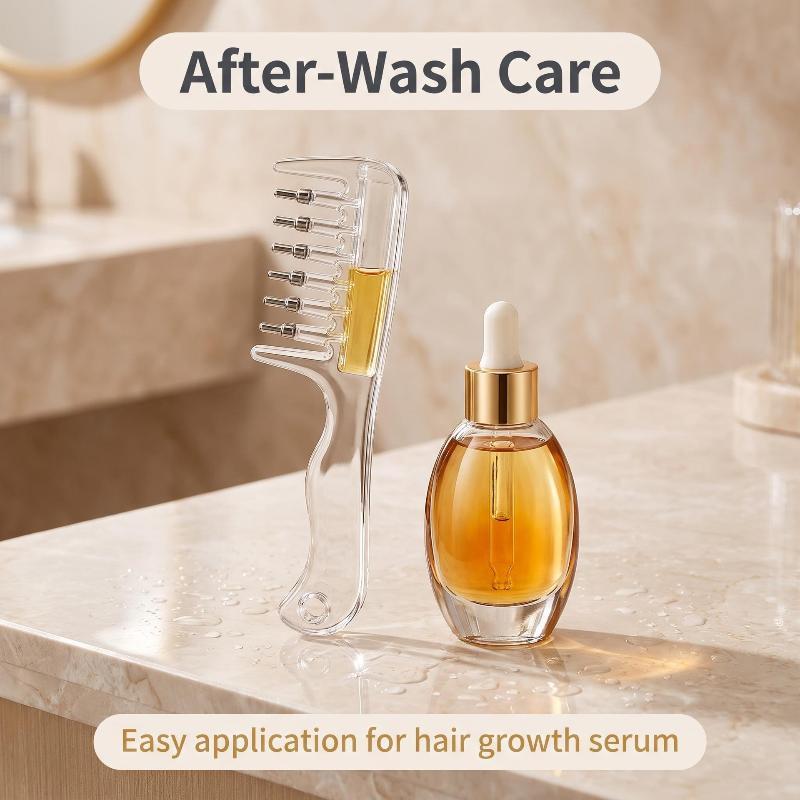 Hair Oil Applicator Comb Scalp Massage Roller Comb Visible Liquid Storage Hair Root Oil Apply Tool For Home Hair Care Treatment