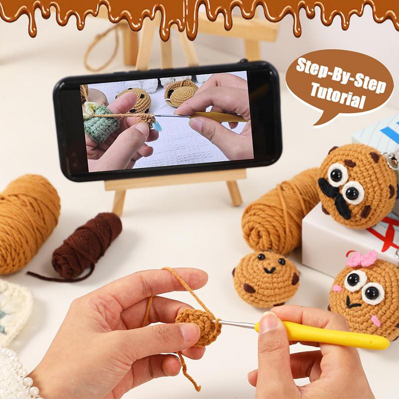 Knitting Kit Cookies Crocheting Beginners Kit For Kid Knitting Accessories With Step-By-Step Videos For Kids Adults Starters