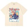 230 Gsm 100% Cotton Jujutsu Kaisen V50 Yuji Print Unisex Heavy Cotton T Shirt
