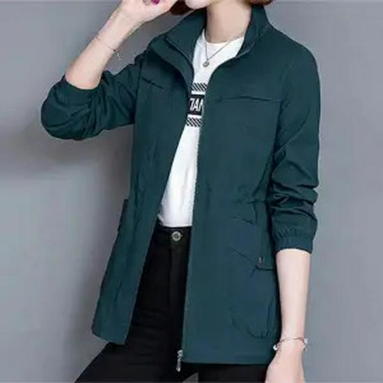 Women's Slimming Trench Coat with Stand Collar - 2024 Spring/Autumn Fashion