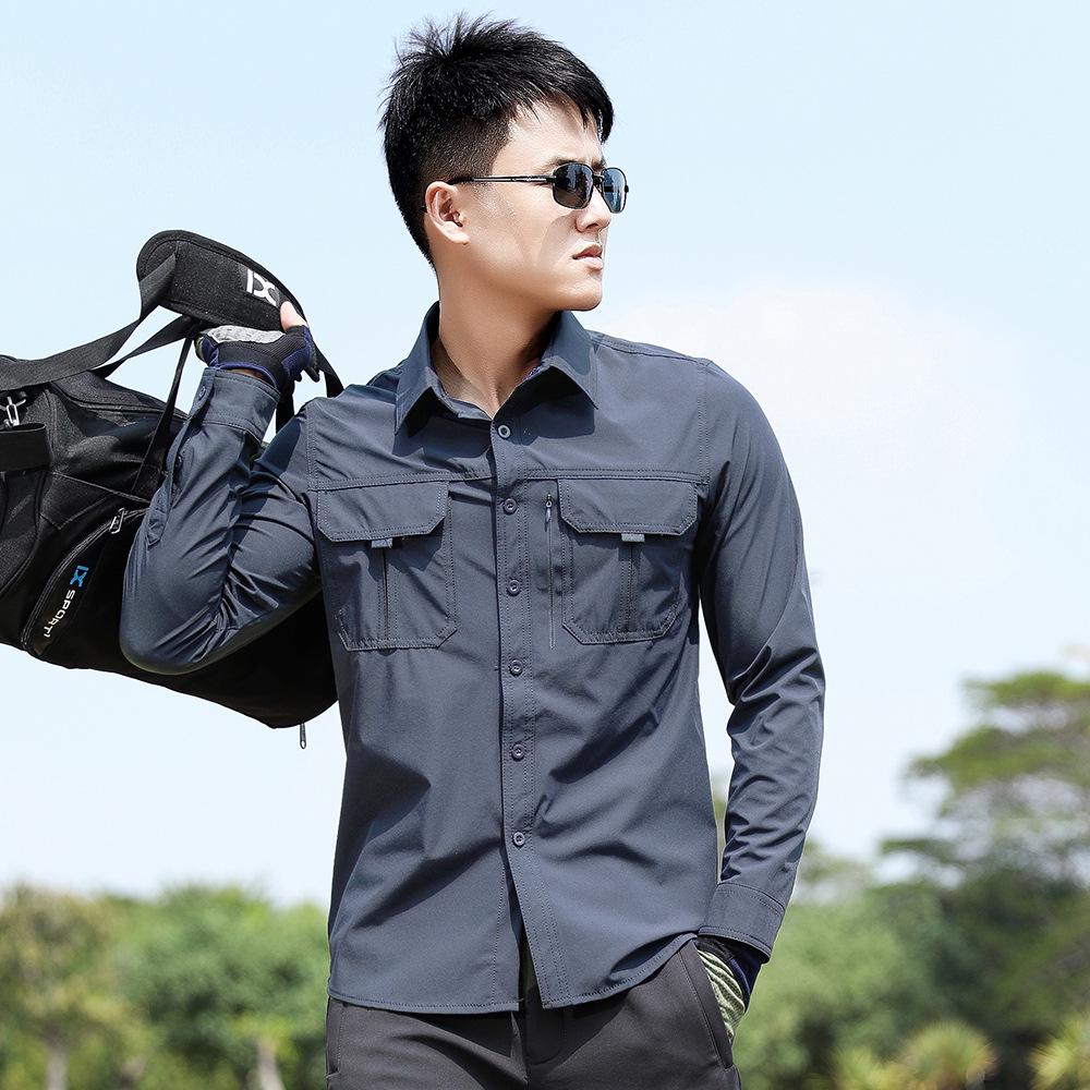 

Мужская уличная легкая эластичная тактическая быстросохнущая рубашка с длинным рукавом, с защитой от солнца и воздухопроницаемостью 3XL (90-100 kg)