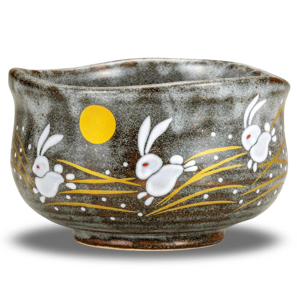 Kutani Ware Matcha Bowl with a Winged Rabbit Design K3-0824