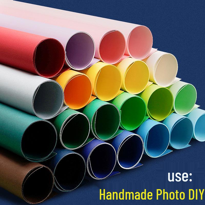 Yuanhao Extra Thick 250g Large Cardstock Sheets: Macaron Morandi Colors (Green, Red, White, Blue, Black, Pink, Yellow, Orange, Grey)