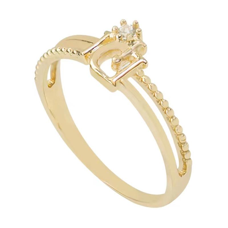 Contemporary Adjustable D-shaped Rhinestone Ring For Women Perfect For Special Occasions