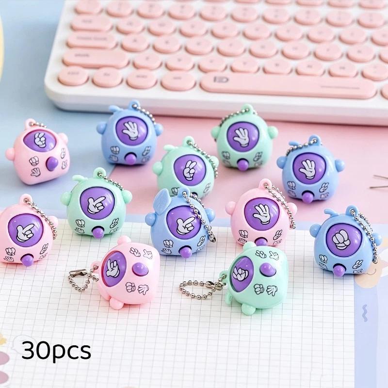 10/20/30/50Pcs Mini Finger Flick Game Toy Rock Paper Scissors Guessing Keychain School Bag Pendant Birthday Party Gift