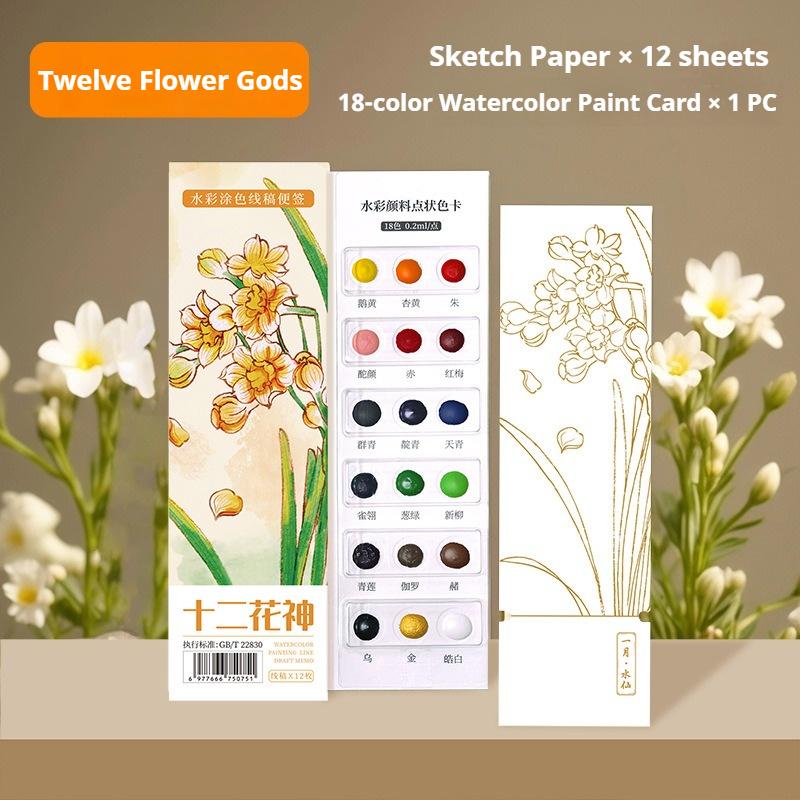 

Portable Watercolor Painting Book 12/24 Sheets Mix Styles Coloring Book with Paint Brush Set Gouache Graffiti Drawing Picture