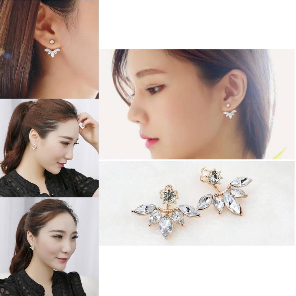 Elegant Korean Style Daisy Flower Stud Earrings With Zircon Stone For Women