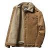 Herren Winter Casual Jacke mit Pelzkragen Herrenmantel Warmer Baumwollmantel Herren Warmer Mantel Plus Samt Verdickte Cordjacke