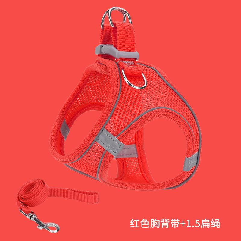 Pet supplies vest - style pet harness, reflective and breathable, cat and dog leash, dog - walking rope