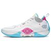 Li Ning Wade Shadow 5 Comfortable Synthetic Leather Low Top Basketball Shoes Men's Standard White/Rose Red ABPT053-2