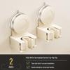 No-Punch Broom & Mop Wall Mount Clip - Suction Cup Hanging Rack for Bathroom/Backdoor Storage