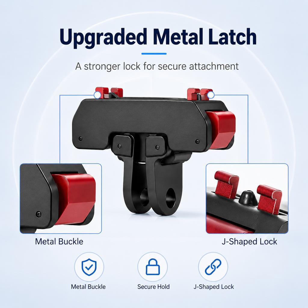Magnetic Quick Release Mount for Insta360 X6, Dual Interface Mount Adapter with 1/4 Inch Thread, Metal Latch, Anti-Slip Pad Base