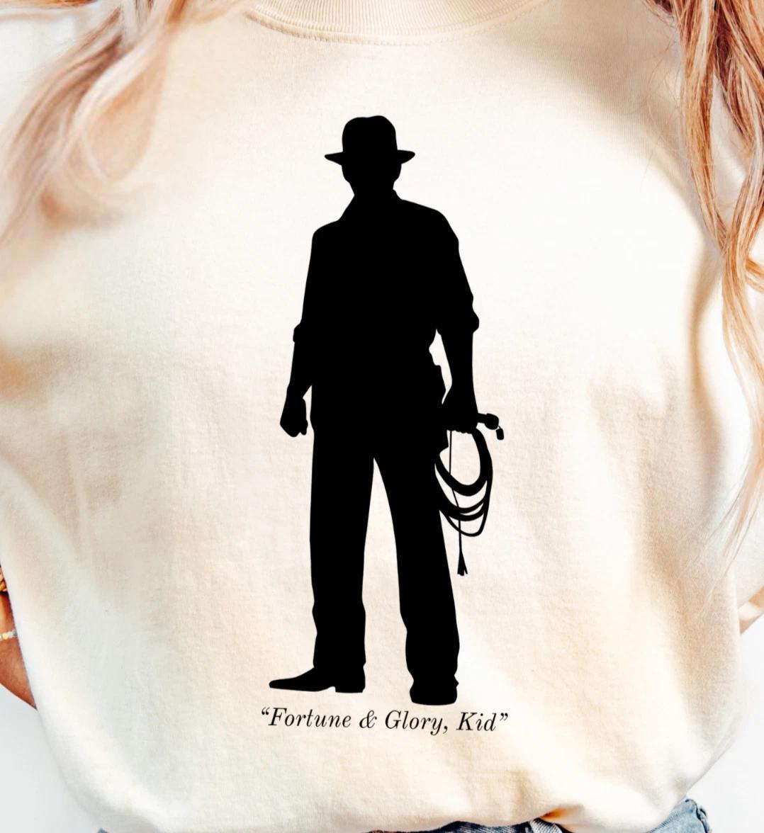 Indiana Jones Silhouette T-shirt, Fortune and Glory Kid Tee, Temple of Doom 2XL