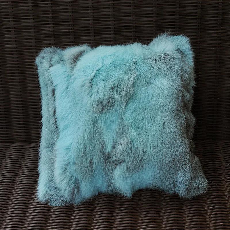 CX-D-17A 50x50cm Pernă Decorativă Cozy pentru Casă Husa Pernă din Blană Naturală de Iepure