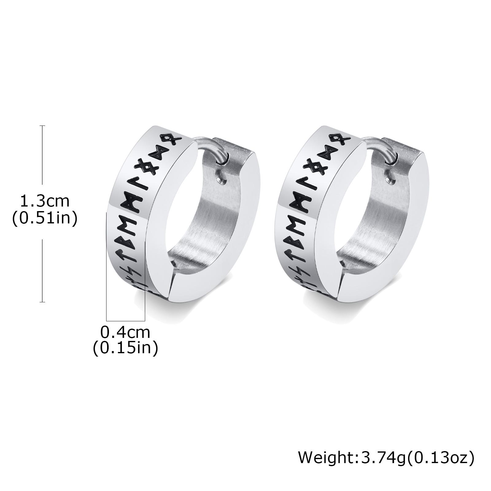 

Retrol Norse Viking Runes Hoop Earrings for Men, Classic Celtic Knot Stainless Steel Huggies Earrings, Punk Cool Jewelry Gifts