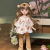 30cm BJD Toddler Princess Doll with Long Hair and Flower Accessory