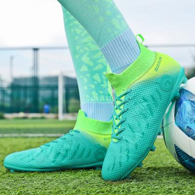 Männer Lange Spike Fußball Schuhe TF/FG High Top Anti-Slip Männliche Fußball Stiefel Kinder Im Freien Haltbar knöchel Stollen Fußball Turnschuhe