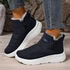Stiefel für Damen Winter Warm Gefütterte Stiefeletten Bequem Zum Hineinschlüpfen Leicht Damenstiefel Frau Plüsch Warme Schneestiefel
