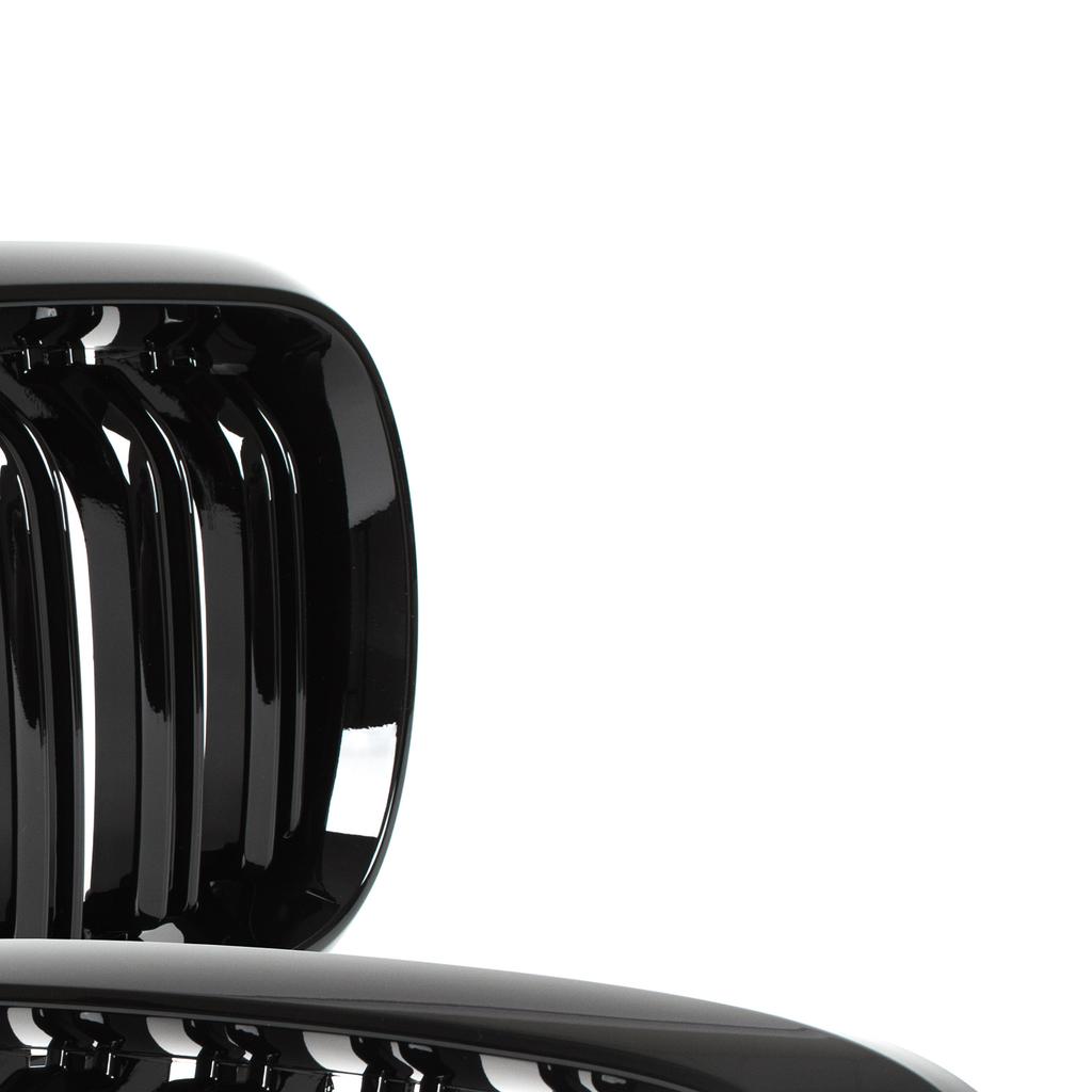 BMW X5 F15 13-18 Grilles Between the Headlights (kidneys) Left + Right Set BLACK GLOSSY DOUBLE BAR