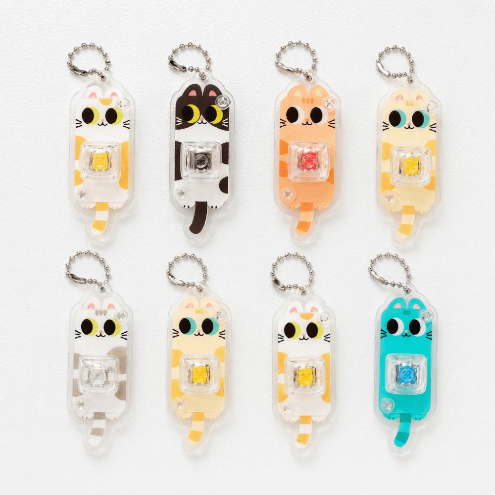 Tactile Keychain Fidget Toy Portable Button Toy Keychain Mechanical Keyboard Keychain  Office Use