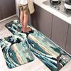 Stormy Waves Carpet 2Pc Kitchen Rug Soft Doormat Welcome Mat Living Room Carpet Rug For Bedroom Home Decoration