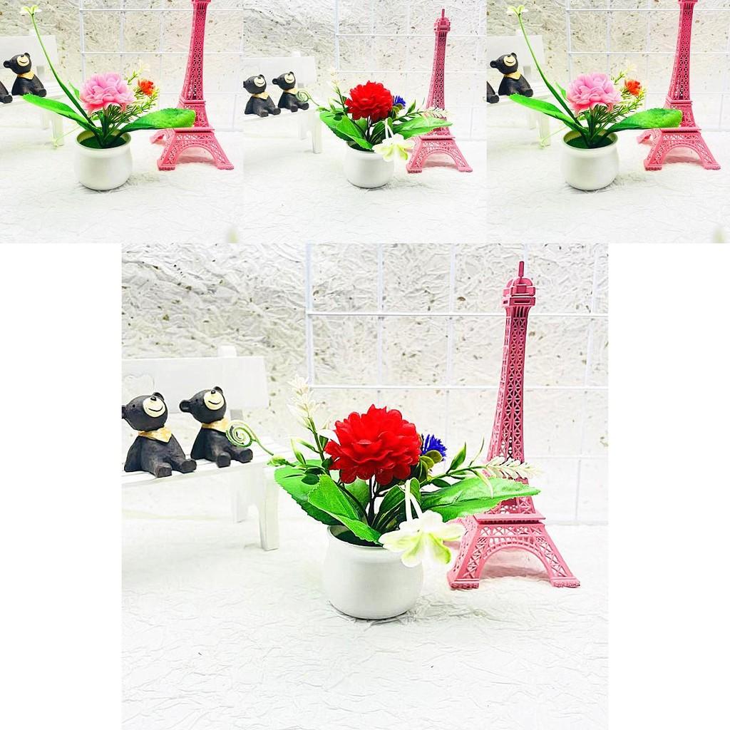 Realistic Silk Plant Set With Daisy For Desktop Office Decor And Gift