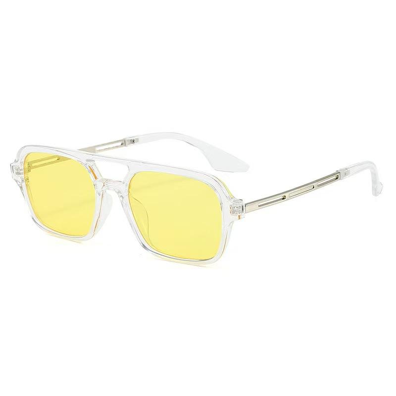 Double-bridge Frame Double-bridge Sunglasses for Women Outdoor UV400 Protection Sun Glasses Men's Retro Square Driving Goggles