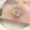 Irregular lava texture ring female design simple ins cold wind opening index finger ring tide