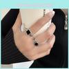 Elegante Anillo Hueco Redondo de Plata de Ley S925 con Números Romanos para Mujer en Diseño Elegante