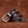 Rough Domineering Trend Personalized Thickened Extra Thick First Layer Cowhide Genuine Leather Men'S Belt Tough Guy Stainless Steel Buckle Belt
