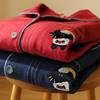 Autumn and Winter Men's and Women's Couples Red Simple Stripes Pure Cotton Double-strand Polished Men's Pajamas Homewear Long-sleeved Suit